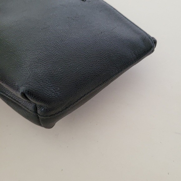 Christian Dior Vintage Leather Black Cosmetic Pouch Bag Zip Around Small Logo - Picture 12 of 12